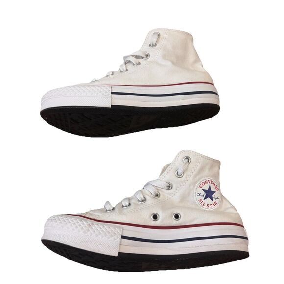 Converse Youth Chuck Taylor All Star Canvas Hi Top Sneaker Size 2 White - Picture 2 of 7